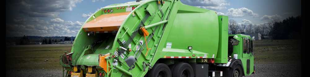 green refuse truck